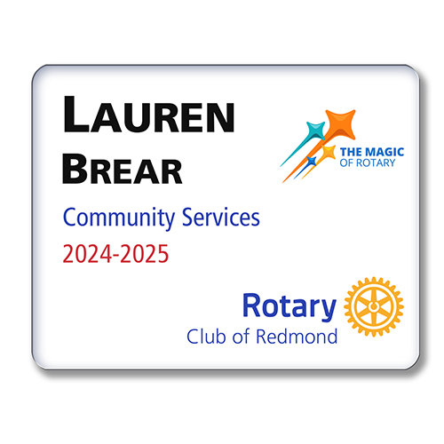 Rotary 2024-2025 ThEme - Large Acrylic Badge - 3-1/2